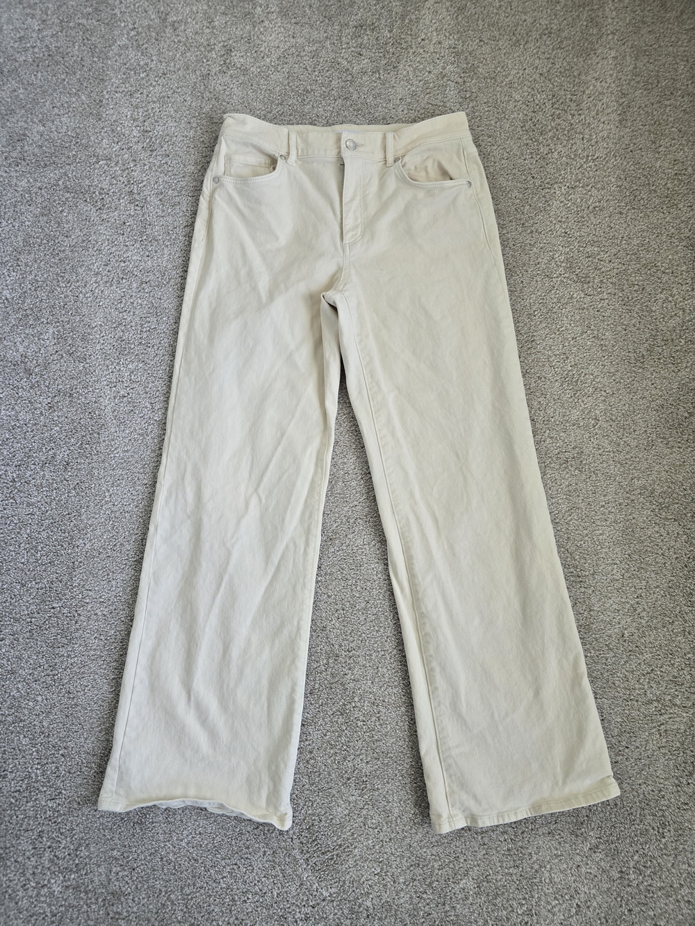 The Loft Cream Mid-Rise Wide-Leg Women’s Jeans Sz 27 Worn 1x